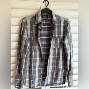 Double RL Ralph Lauren Gray Plaid Cotton Shirt sz M